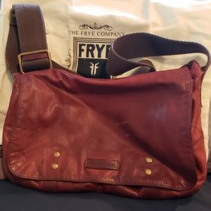Frye crossbody messenger style red leather bag